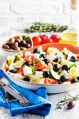 Greek salad with fresh vegetables