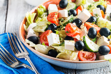 Greek salad with fresh vegetables