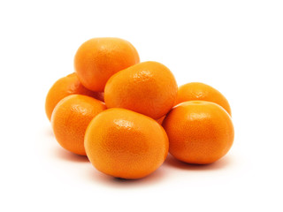 ripe juicy tangerine on a white background