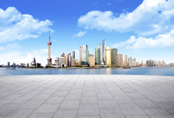 beauty of the east China metropolis ,shanghai skyline in day