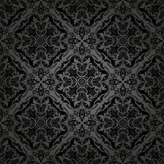 Seamless classic vector dark pattern. Traditional orient ornament. Classic vintage background