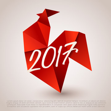 2017 Chinese New Year : Rooster Year : Vector Illustration