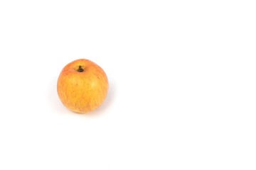 Red Apple on white background, top view