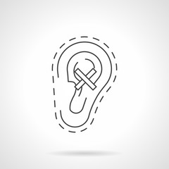 Ear problem flat line vector icon