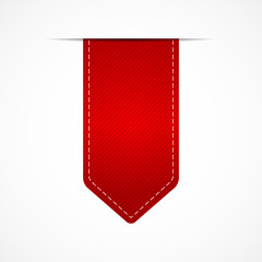 Red ribbon banner, bookmark, vector