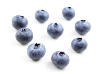 blueberry fruits isolated on a white background