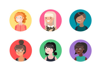 Flat female avatars