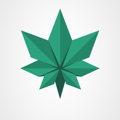 Obraz premium origami green leaf