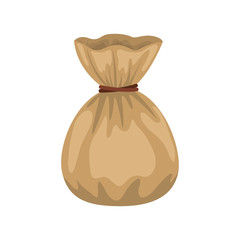 Money bag icon. Money financial item commerce market and buy theme. Isolated design. Vector illustration