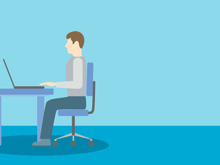 Man sitting at a computer