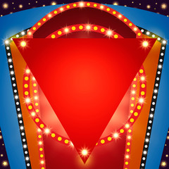 Retro stage shining banner background