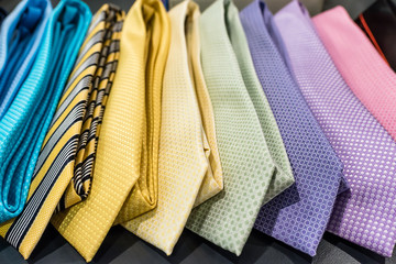 row of pastel neckties
