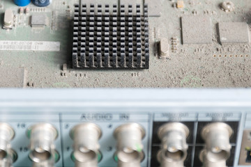 Detail of Dusty Inside of Old DVR, Close Up
