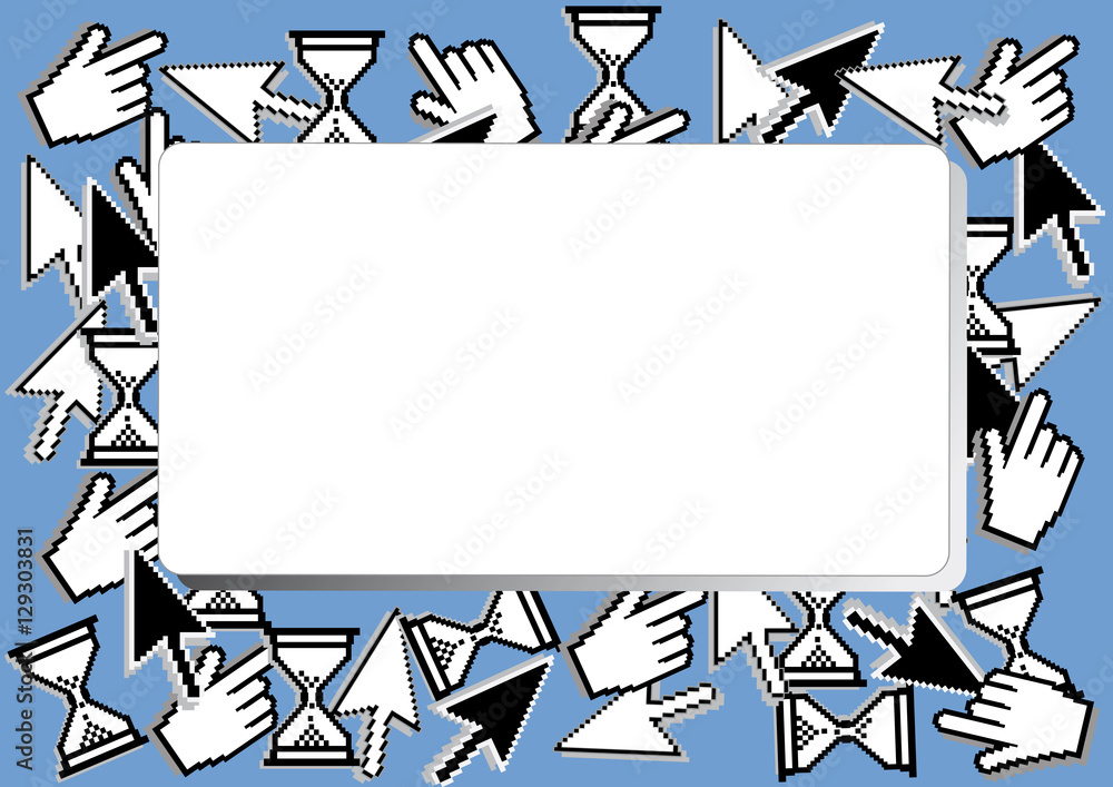 Aufkleber banner with computer cursor combination ,background