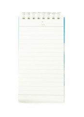 Open Blank Page notebook isolated on white background.