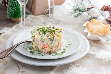 Traditional Russian Christmas Salad 