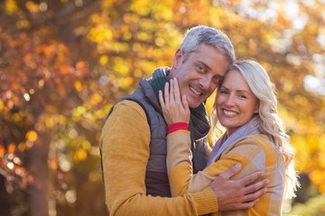 Portrait of romantic couple at park