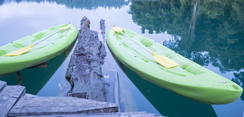 canoes on water