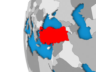 Fototapeta premium Turkey on globe