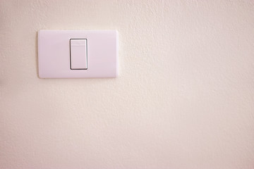 Interior detail. Switch button on the wall.