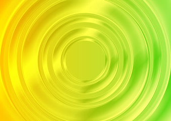 Abstract glossy circles with green yellow gradient