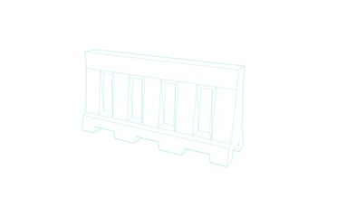 Road barrier.Isolated on white background.Sketch illustration.