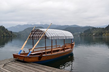 Naklejka na ściany i meble The boat of Bled lake
