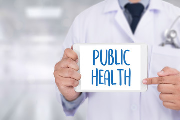 PUBLIC HEALTH   Professional doctor use computer and medical equ