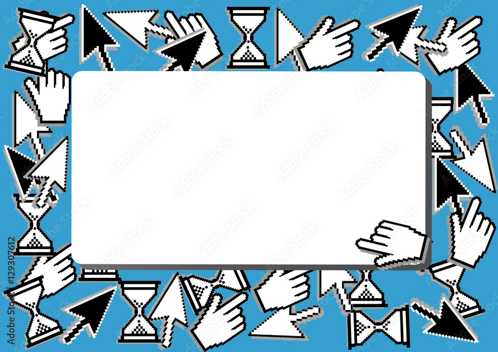 Poster banner with computer cursor combination ,background