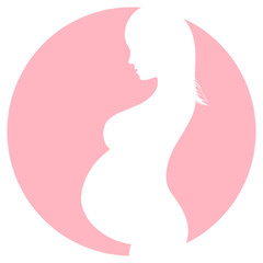 Obraz na płótnie Canvas Pregnancy, Pregnant Woman Silhouette