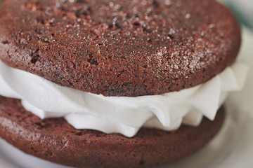 a classic chocolate whoppie pie from Amish Country, Lancaster County, Pennsylvania, USA
