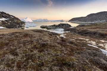 glaciers on the arctic ocean in Greenland