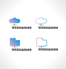 Vector Logo Design Template. Web, clouds, IT technologies.
