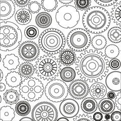 Gears icon. Cog circle wheel machine part and technology theme. Isolated design. Vector illustration