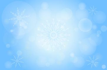 Fototapeta na wymiar Winter bokeh abstract light background with snowflakes.