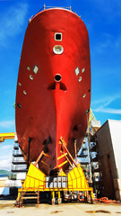ship hull at drydock