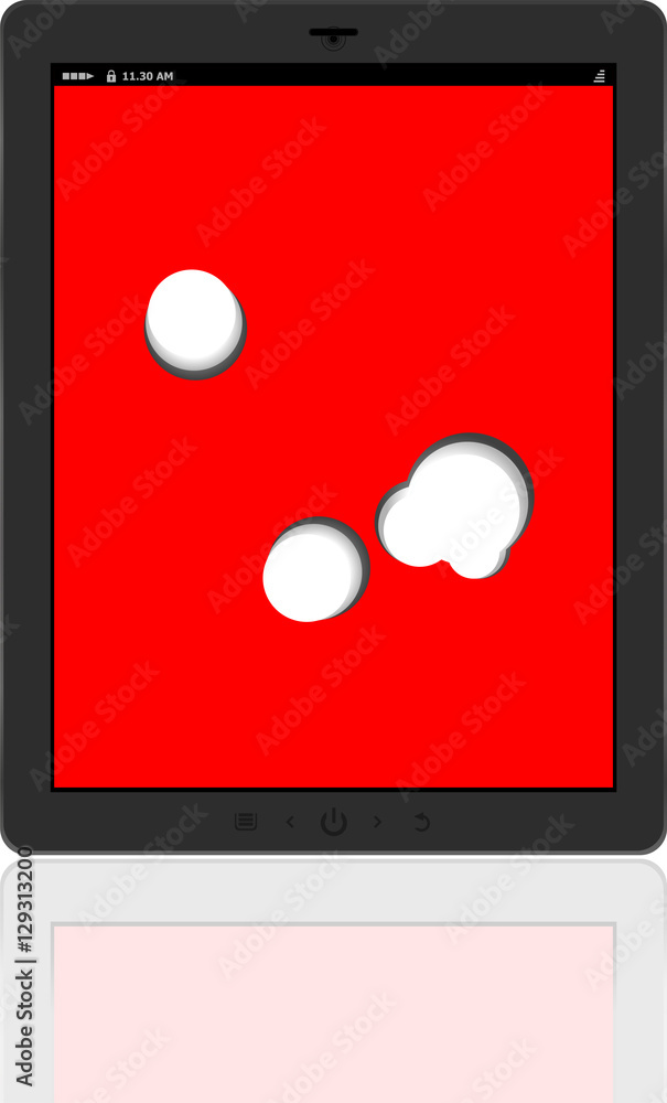 Aufkleber cloud-computing connection on the digital tablet pc. conceptual image. isolated on white