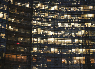 Corporate building at night