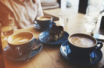 Coffee in a hipster atmosphere