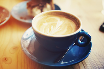 Coffee in a hipster atmosphere