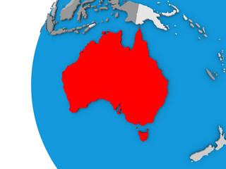 Fototapeta premium Australia on globe