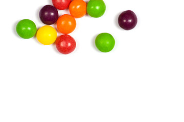 Multicolored candy on a white