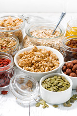 ingredients for breakfast, vertical closeup