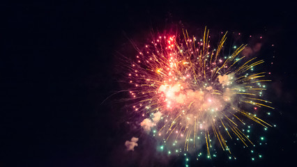 Beautiful fireworks during celebration