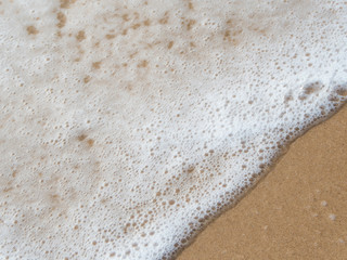Bubble of Sea wave on sand