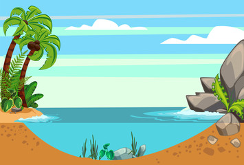 Cartoon seascape summer