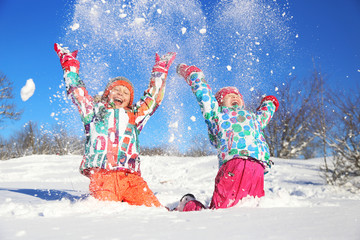Kids in winter time