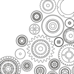 Fototapeta premium Gears icon. Cog circle wheel machine part and technology theme. Isolated design. Vector illustration