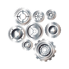Gears icon. Cog circle wheel machine part and technology theme. Isolated design. Vector illustration