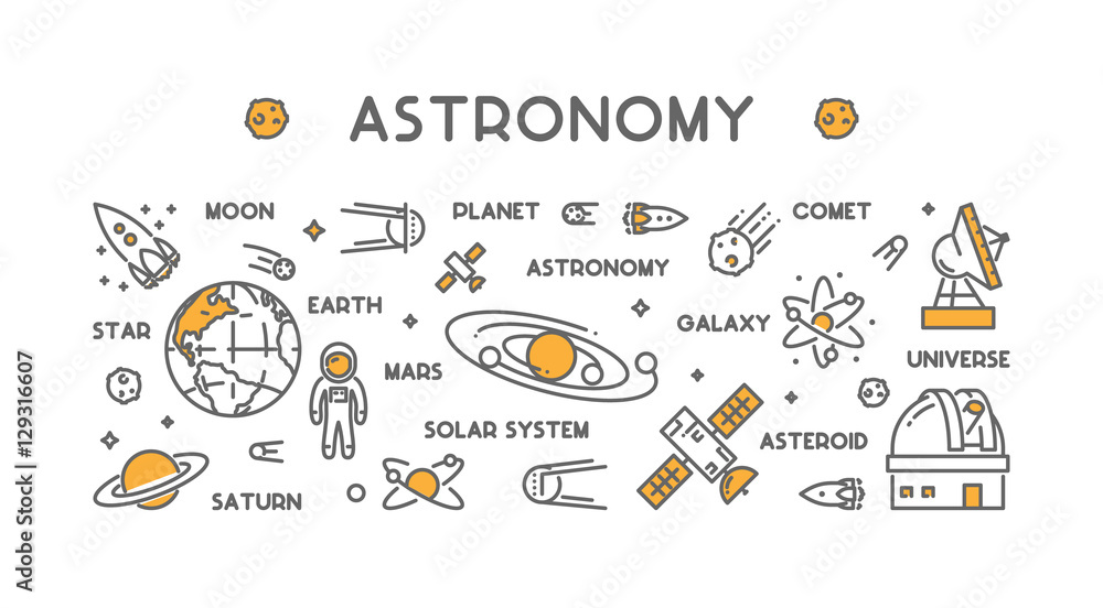 Canvas Prints vector line web concept for astronomy